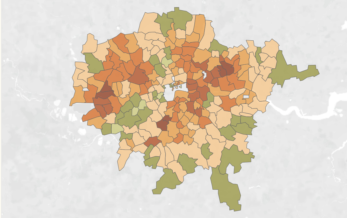 Tableau Dashboard to analyse the pattern of occurrence of diabetes in England